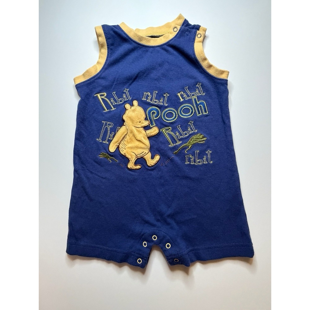 Vintage Disney Baby Winnie the Pooh Romper 18M Classic Pooh Embroidered Snap